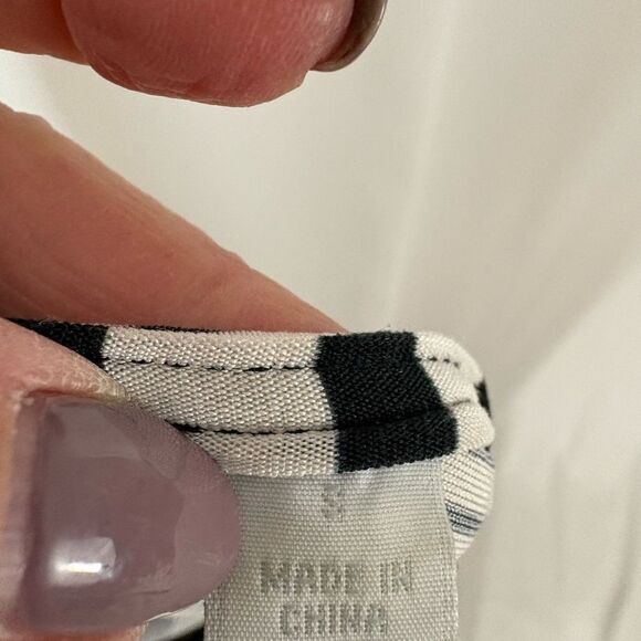 New York & Company Black and White Striped Wide Leg Jumpsuit - Picture 6 of 6